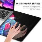 Cute Astronaut Mouse Pad Mat Kawaii Black Desk Decor Mat, 35.43 X 15.75 Inches Extra Large Mouse Pad For Desk Computer Keyboard Laptop, Non-Slip Base Gaming Mousepad Home Office Accessories