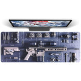Cool Military Weapon Build Weapon Parts Display Large Gaming Mouse Pad, Desk Mat For Keyboard And Mousepad, Computer Office Supplies Accessories For Table Decor(Thick 2Mm,15.7 * 35.4Inch)