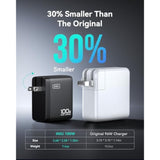 100W Usb C Charger, 3-Port Fast Compact Foldable Gan Charger Block For Macbook Pro/Air, Pixelbook, Thinkpad, Dell Xps, Ipad Pro, Iphone 16/15 Series, Galaxy S24 /S23, And More