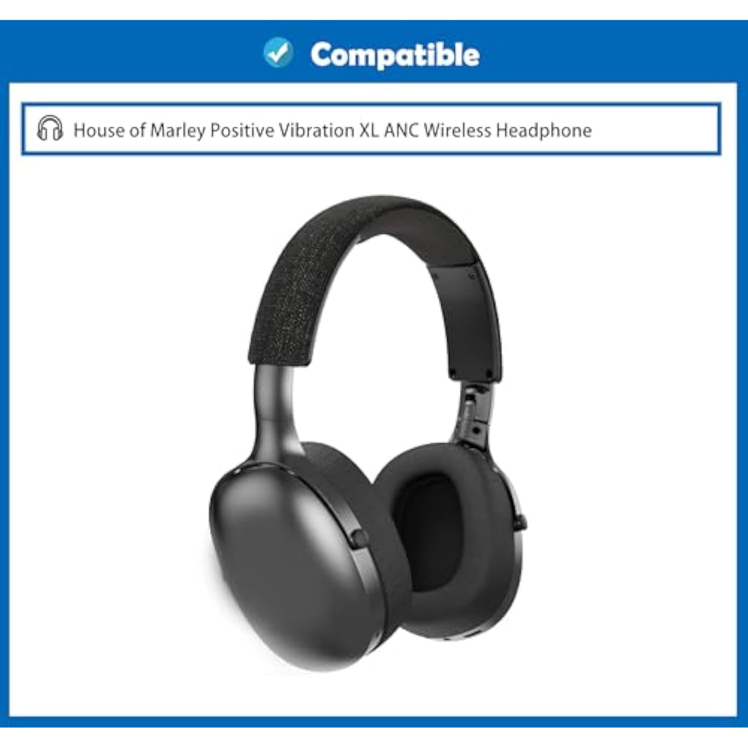 Breathable&Durable Replacement Earpads Cushion Compatible With House Of Marley Positive Vibration Xl Anc Wireless Headphone Ear Pads With Mesh Fabric And Memory Foam