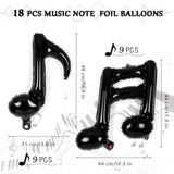 18 Pcs Black Music Note Balloons 16" Foil Balloons for Party Decorations