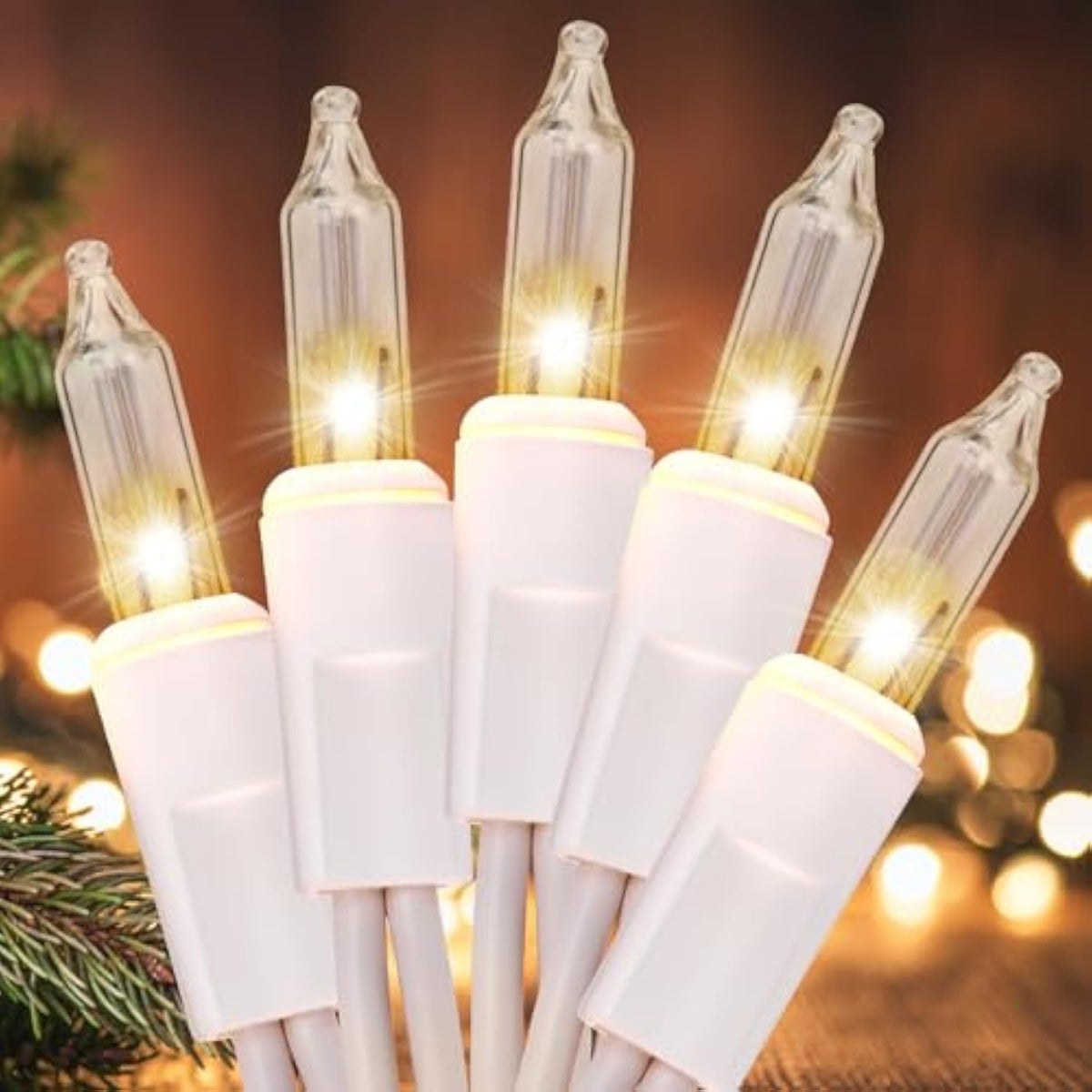 Christmas Lights 150 Count White Wire Ul Certified Connectable Warm White String Lights For Christmas Tree,Garland,Home,