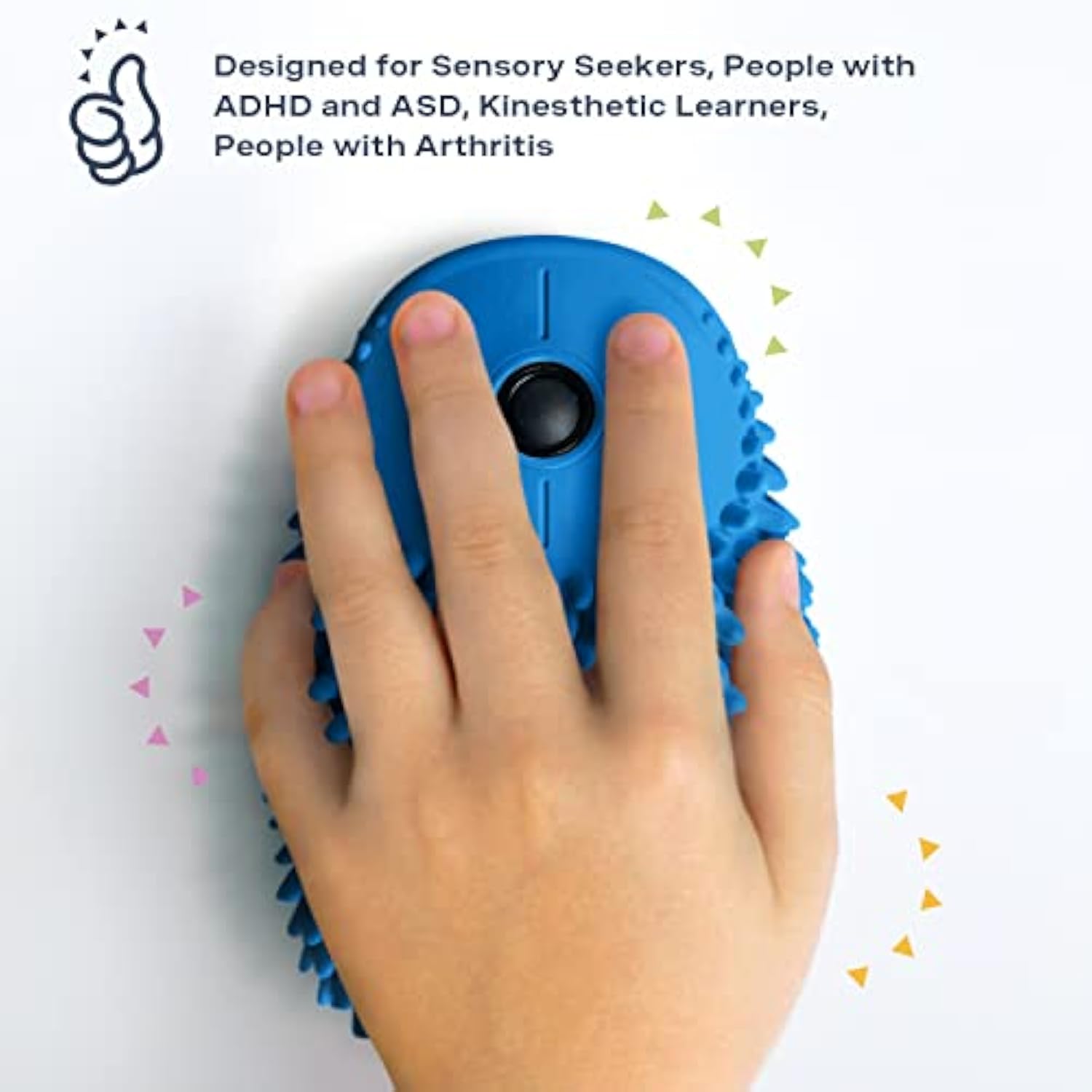 Hoglet Wireless Computer Mouse – Cute, Functional, And Tactile Fidget Tool. Combines Stress Relief With Comfort And Style, Perfect For Enhancing Focus And Productivity (Blue)