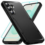 For Galaxy S25 Case With Screen Protection: Heavy Duty Protective Shockproof And Scratch Proof Cell Phone Case For Samsung Galaxy S25-Black