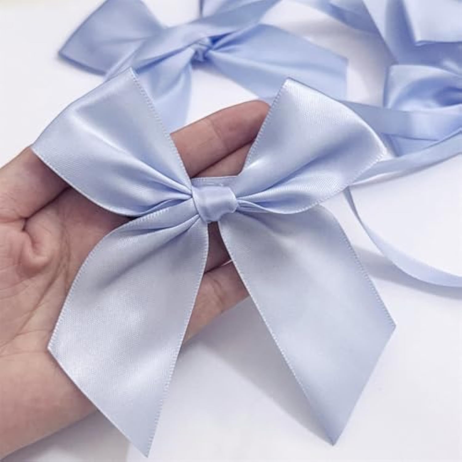 2Pcs Bow Garland Banner, Ribbon Bow Party Decorations For Baby Shower Girls Bow Coquette Birthday Party Decor (Blue)