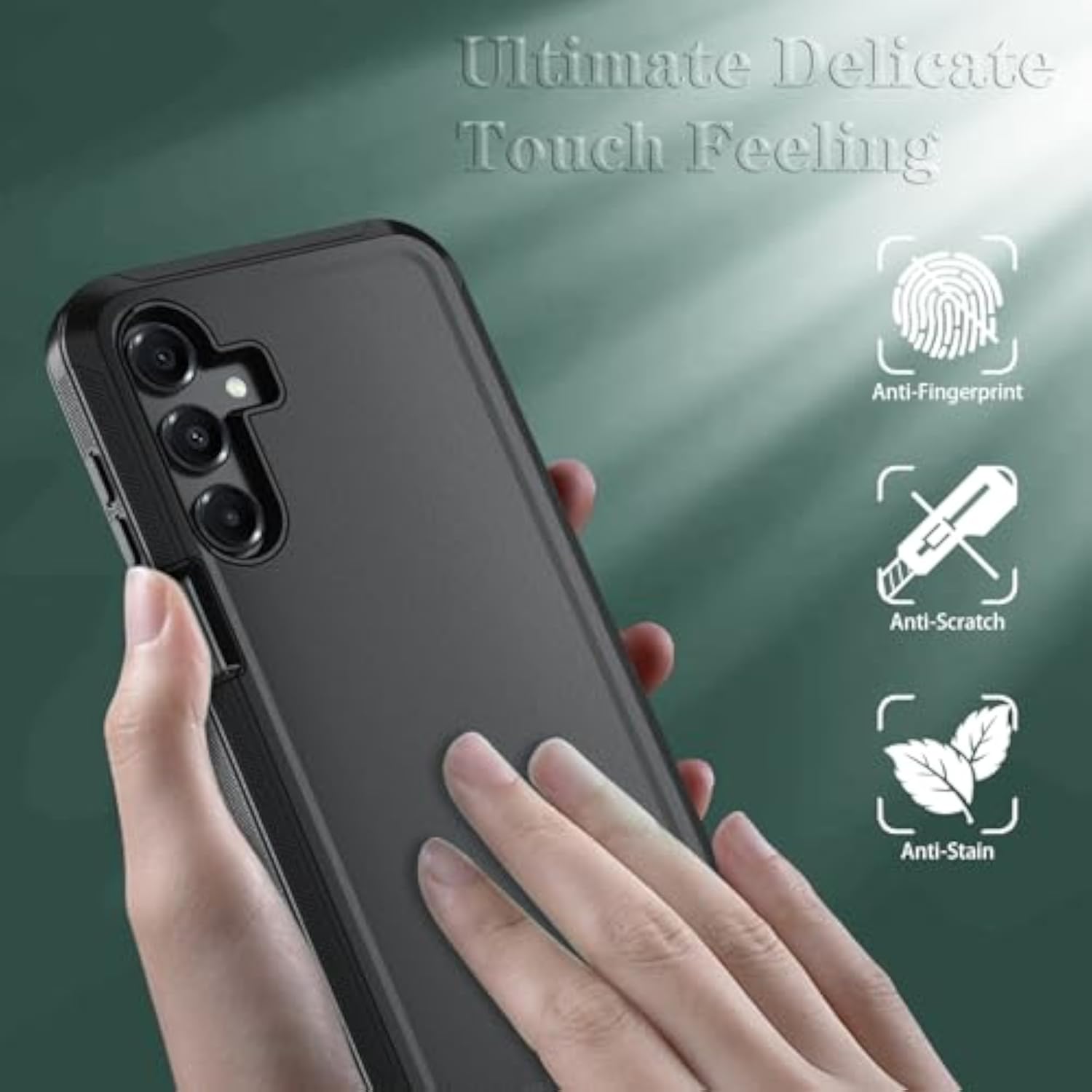 for Samsung Galaxy A16 5G Phone Case, Black - 3-Layer Heavy Duty Full-Body Protector with Raised Edges and Precise Hole Position