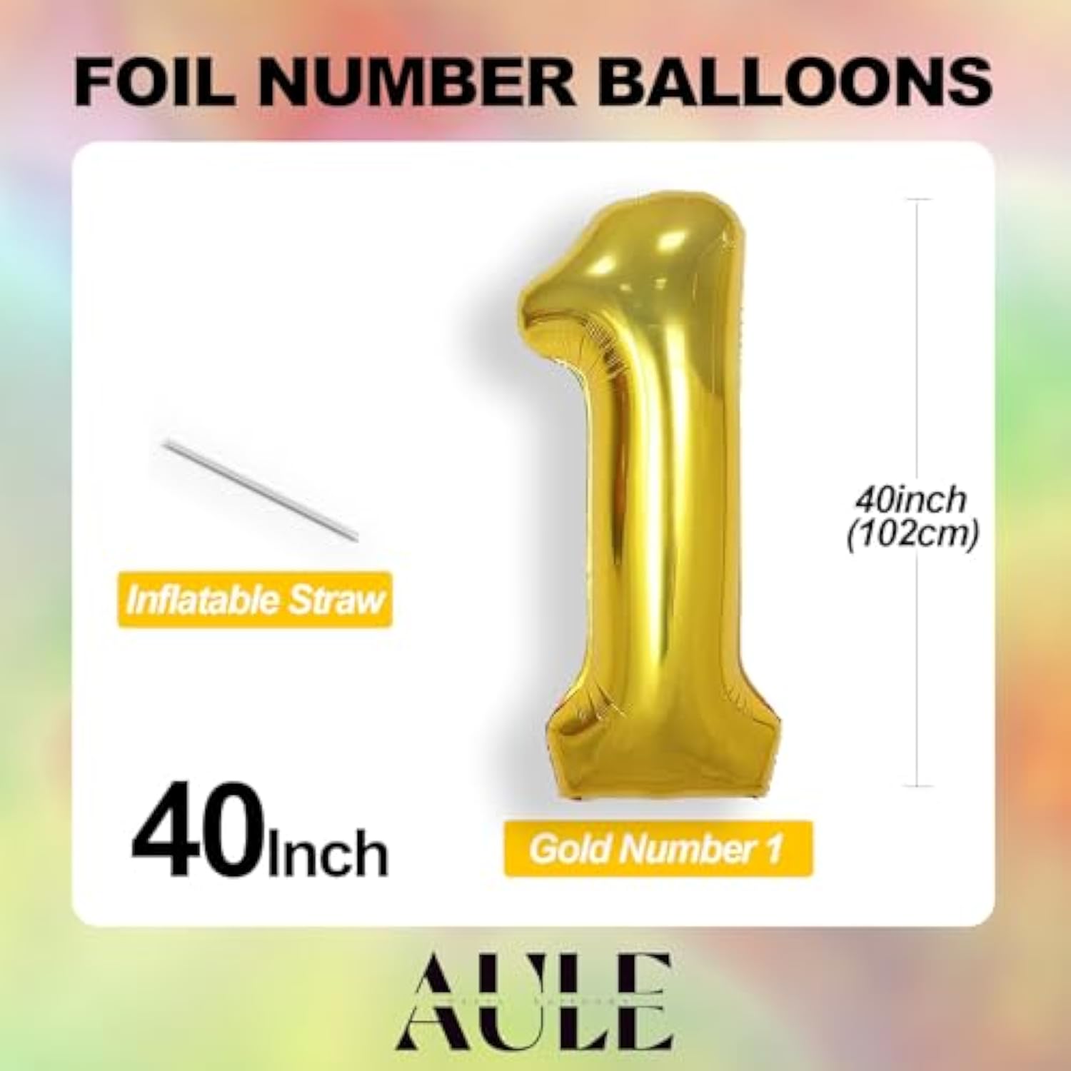40 Inch Jumbo Gold Foil Mylar Number Balloons For Men Women 50Th Birth