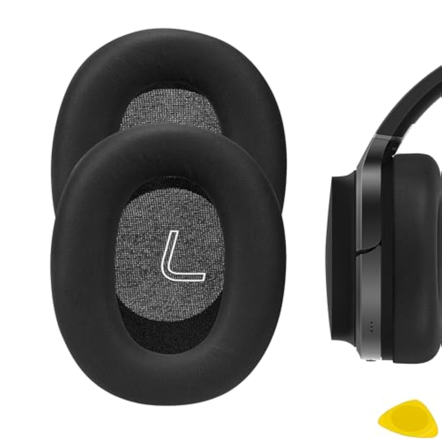 Geekria QuicFit Replacement Ear Pads for Edifier W860NB Pro Headphones (Not Compatible with Edifier W860NB Gen1), Repair Parts (Black)