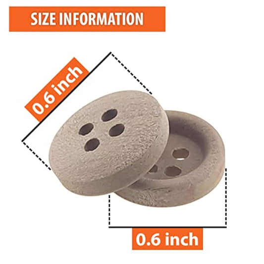 200 Pcs 15Mm 0.6 Inch Round Wooden Buttons With 4 Holes Wood Sewing Bu