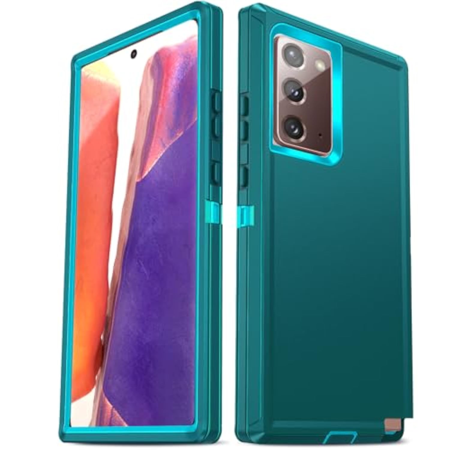 Compatible For Samsung Galaxy Note-20 Case[?????? ?????? Note 20 Ultra]: Samsung Note 20 Case, Military Grade Protection, 3 In 1 Full Body Shockproof Drop Cell Phone Cover Funda Note20, Teal Blue