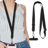 Phone Lanyard 1-Pack Adjustable 21.65in Anti-Theft Crossbody Black