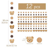 12Pcs Beary First Birthday Decor Bear Baby Shower Garland Banner Neutral Brown