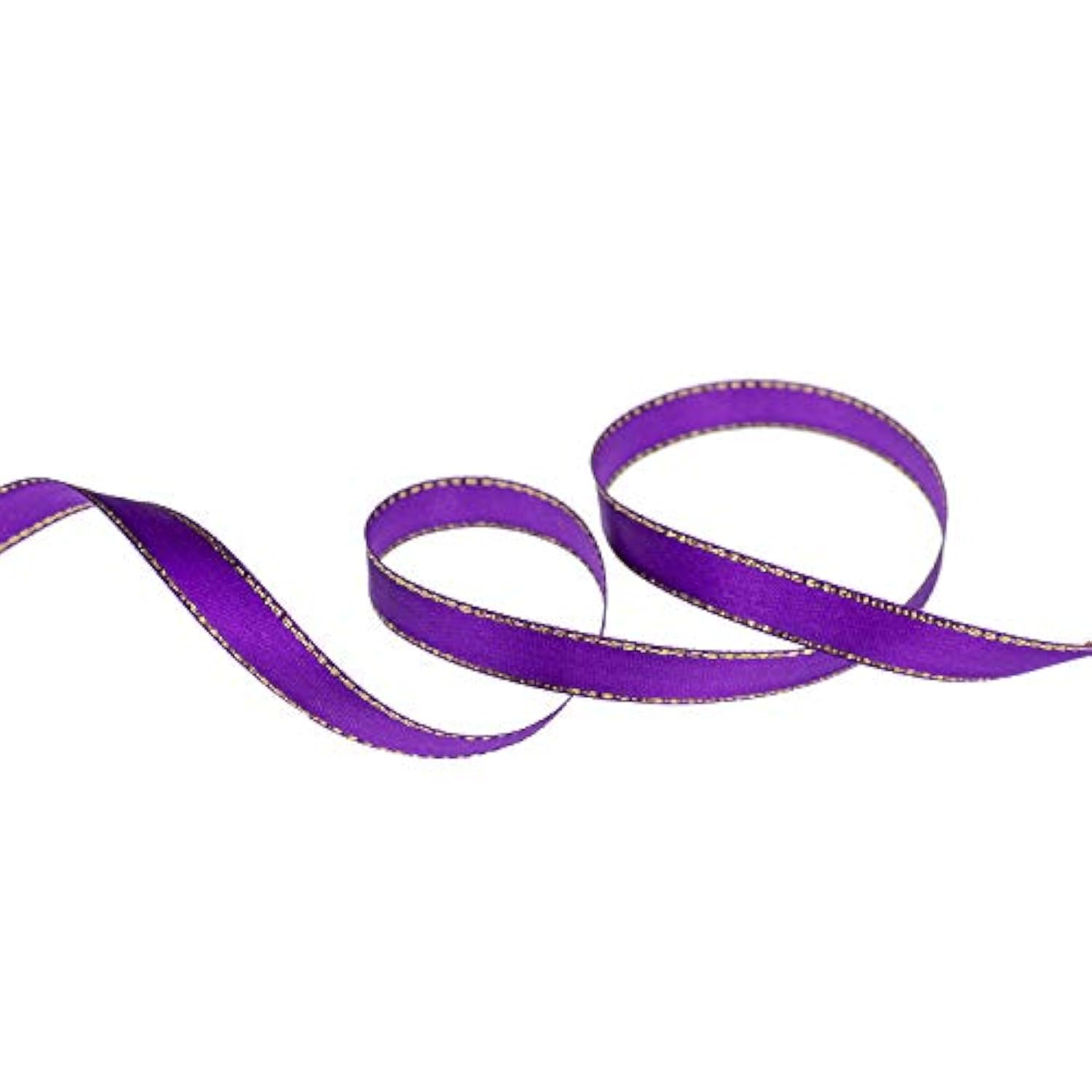 50 Yards 3/8 Inch Wide Single-Face Satin Ribbon With Gold Edges For Gi