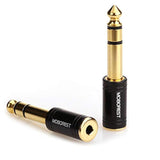 3.5Mm To 1/4" Adapter - Authentic Genuine Universal 6.35Mm Pure Copper Adapter Jack - 3.5Mm (1/8 Inch) Female To 6.35Mm (1/4 Inch) Male Headphone Adapter, Black Fashion 2-Pack