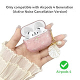 Cute TPU Protective Case Cover for AirPods 4 Case 2024 with Cleaner Kit and Shell Lanyard Accessories for Women Girls (Pink)