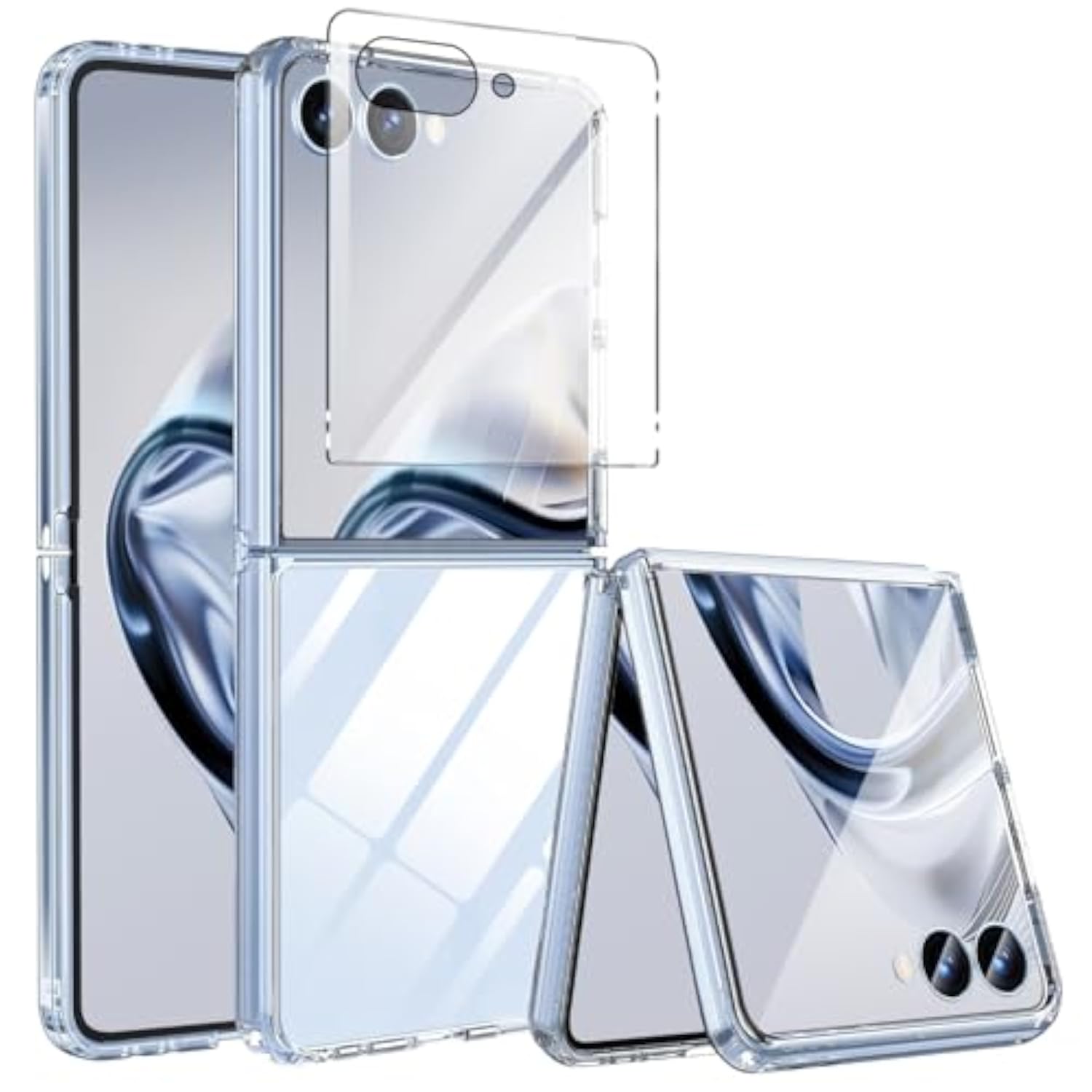 Clear Protective Case for Samsung Galaxy Z Flip 7 with Screen Protector and Shockproof Design