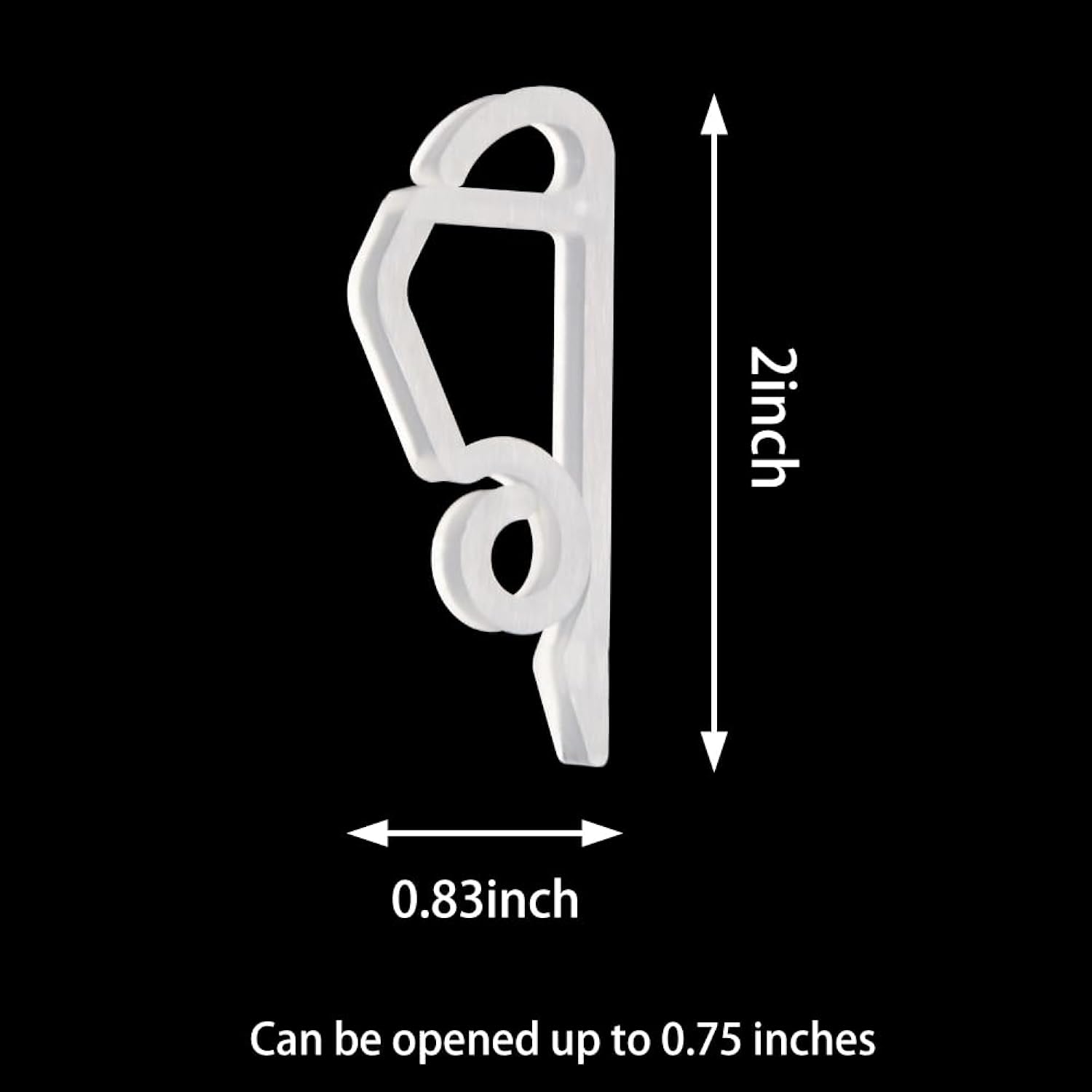 Christmas Light Clips, Outdoor Festive String Lights Siding Clamps, Sliding Hooks, Weatherproof Plastic Clips For Light Decoration (White200)