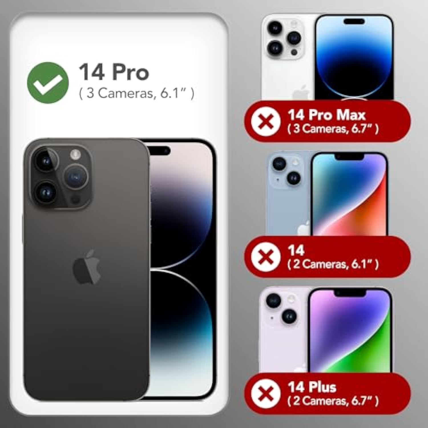 iPhone 14 Pro Case with Magsafe, Screen & Camera Protection, Shockproof Silicone