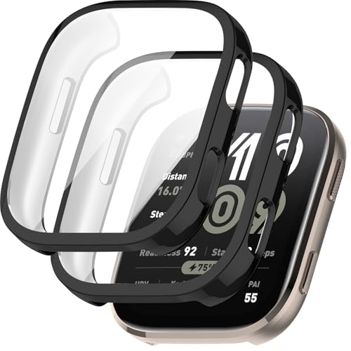 [2 Pack] Sturdy Case Compatible for Amazfit Bip 6 Screen Protector, Shock-Proof, Soft TPU Frame Plating Bumper Rugged Cover Overall Protection Shell