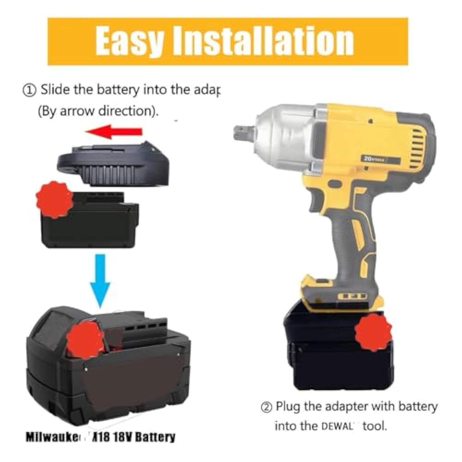 Battery Adapter Converter For Milwaukee To For Dewalt Battery?For Milwaukee M18 18V Lithium Battery Convert To For Dewalt 18V 20V Lithium Batteries, Converter For Dewalt 18V-20V Cordless Power Tools