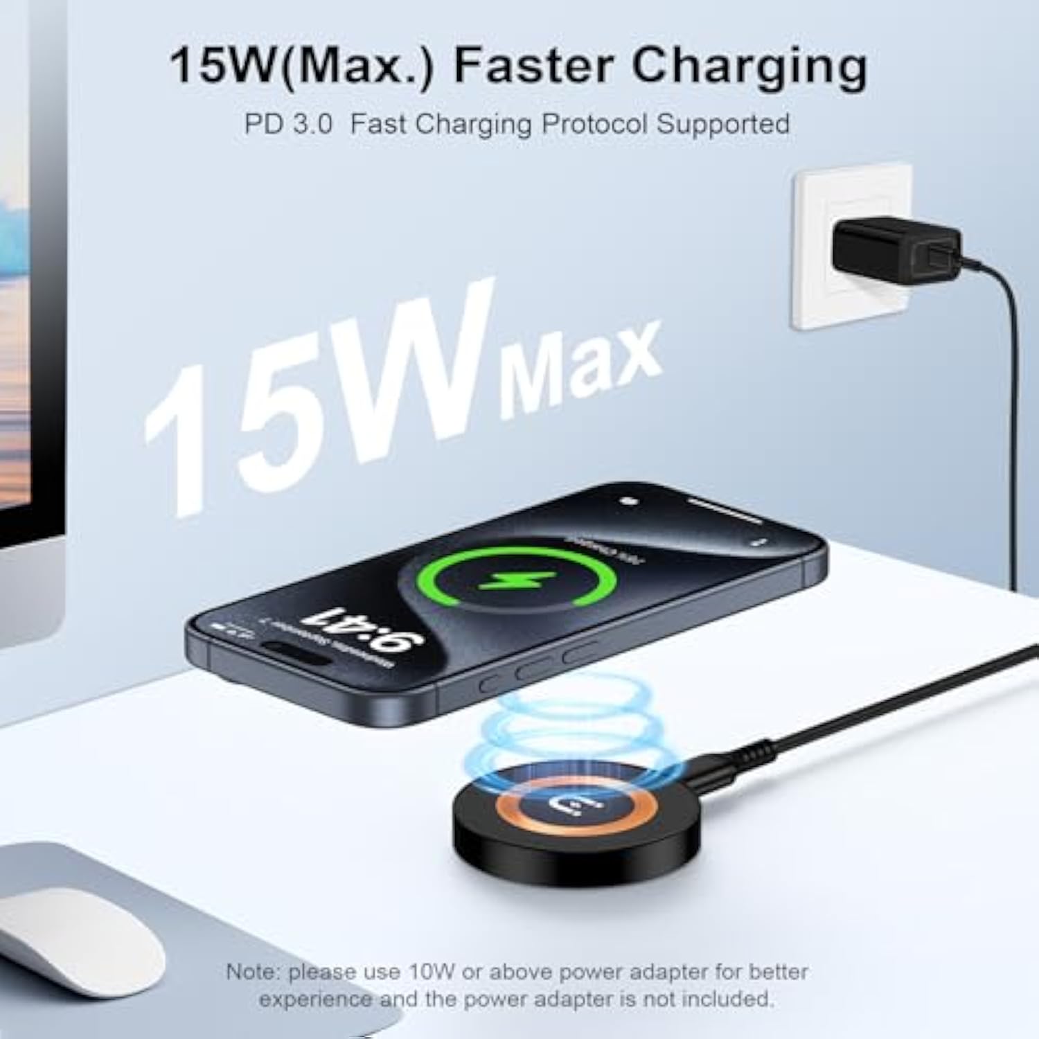 Wireless Charger For Google Pixel 9A 9 Pro Xl Fold 8 7 Pro 8A 6,15W Magnetic Wireless Android Charger Fast Charging Pad For Iphone 16 15 14 13 12,Samsung Galaxy S25 S24 S23 S22&Usb C Block