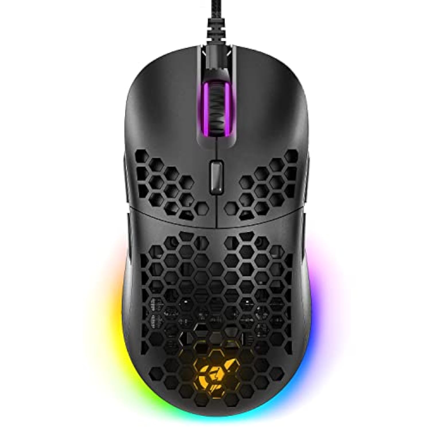 Gram Diy Honeycomb Shell Wired Rgb Gaming Mouse, Pc Gaming Mouse With 9 Buttons And Up To 10,000 Dpi, Computer Mice For Pc Gaming, Black Color