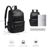 Leather Laptop Backpack For Women 15.6 Inch Laptop Travel Backpack Purse Casual Daypack With Laptop Compartment For College Work Nurse Business Weekender, Black