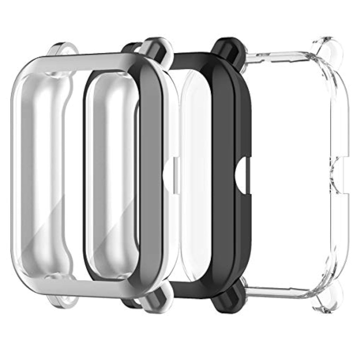 Screen Protector Case Compatible With Amazfit Gts 2 Mini/Bip U Pro Smartwatch Accessories Covers Scratched Resistant Full Protective Cover For Gts 2 Mini (Black+Gray+Clear)