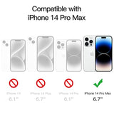 Jetech Case For 14 Pro Max 6.7-Inch, Non-Yellowing Shockproof Phone Bumper Cover, Anti-Scratch Clear Back (Clear)