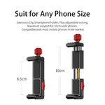 Cell Phone Tripod Mount, Ulanzi St-14 Smartphone Tripod Mount Adapter Aluminum With Cold Shoe, 360° Cell Phone Stand Holder Clamp For Iphone16 15 14 13 12 11 Max Pro Iphone X Xr Xs 6 7 Plus