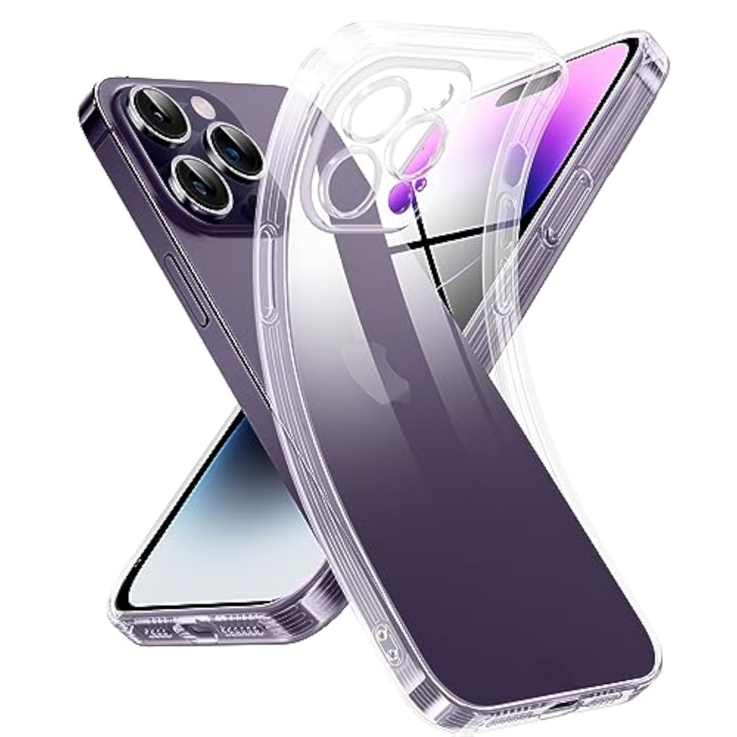 Crystal Clear Case for iPhone 14 Pro - Military Grade Drop Tested Shockproof Protective Phone Case