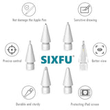 Replacement Pencil Tips For Apple Pencil, Multiple Durable Ipencil Tip Nibs Accessories For Ipad Pro/Apple Pencil Pro/Usb-C/ 1St Gen/ 2Nd Generation (6 Pcs)