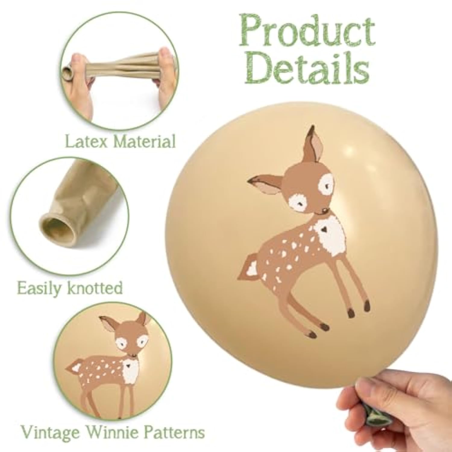 24Pcs Woodland Animals Balloon For Baby Shower Decorations 12Inch Classic, Neutral Forest Animal Baby Shower Party Supplies, Gender Reveal Photo Props