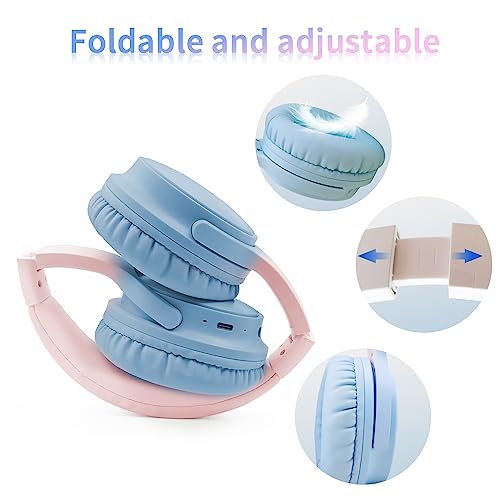 Bluetooth Headphones Over Ear, Foldable & Lightweight Noise Cancelling Headphones with HiFi Stereo HD Microphone 40H Playtime, Wireless Headphones