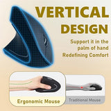 Left Handed Mouse, Vertical Left Handed Ergonomic Wireless Mouse, Ideal For Lefty Users, Gaming & Office Use, Compatible With Windows/Macos/Ipados. Black