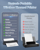 M834 Portable Printer, Wireless Bluetooth Thermal Printer, Support 8.5" X 11" And A4 Szie Thermal Paper, Compatible With Ios, Android & Pc, Mobile Printers For Travel, Office, School, Pink