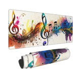 Gaming Mouse Pad, Large Non-Slip Rubber Base Mousepad, Keyboard Mouse Mat, Desk Pad With Stitched Edges, 31.5X11.8Inch, Music Note
