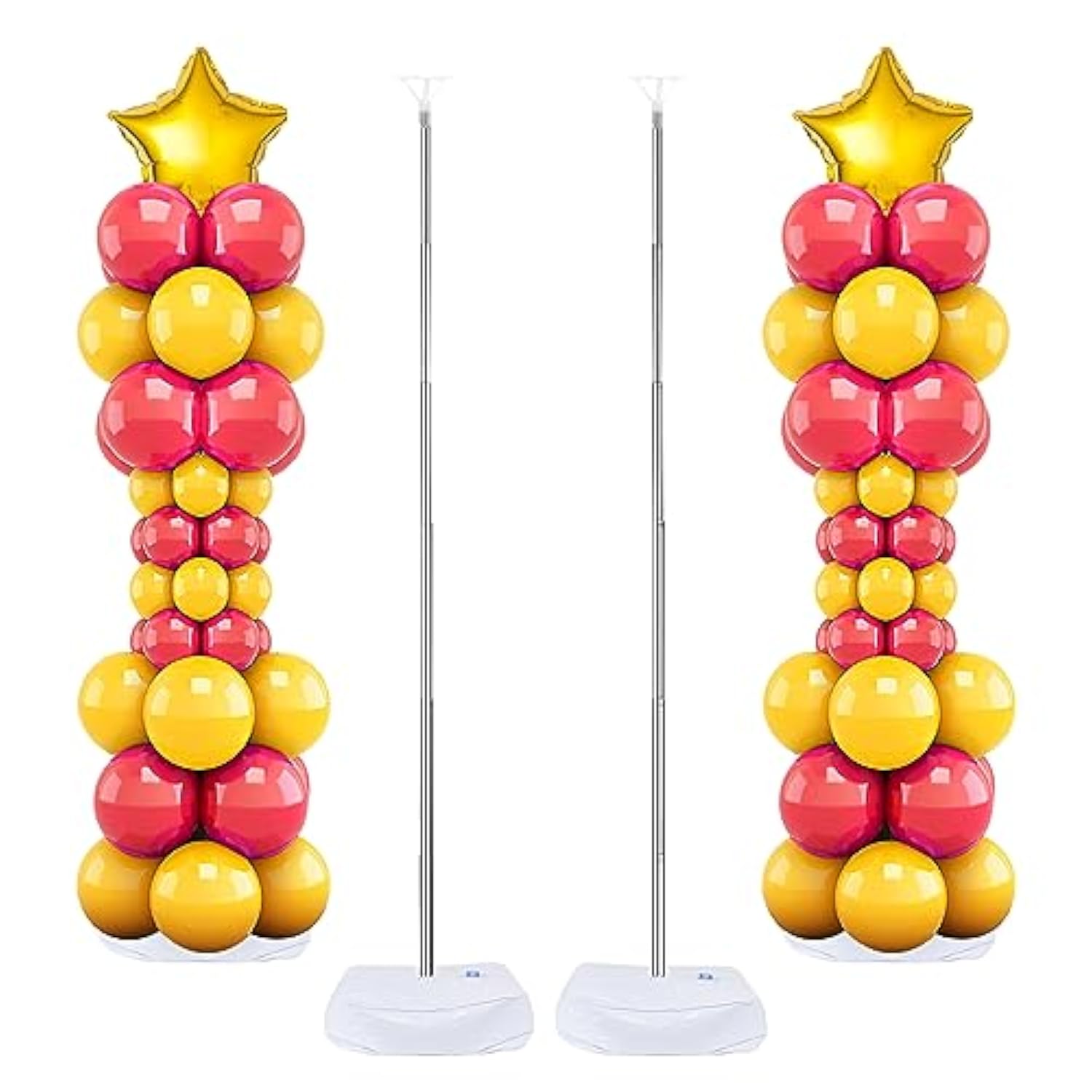 Balloon Column Stand Set Of 2, 6.6Ft Balloon Arch Stand Adjustable Balloon Column Kit With Base Telescopic For Baby Shower Wedding Birthday Graduation Party Decorations (2)