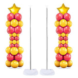 Balloon Column Stand Set Of 2, 6.6Ft Balloon Arch Stand Adjustable Balloon Column Kit With Base Telescopic For Baby Shower Wedding Birthday Graduation Party Decorations (2)