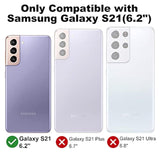 Designed For Samsung Galaxy S21 Case (Not For S21 Plus & S21 Ultra), Slim Tough Rugged Shockproof Protective Case With Metal Ring Kickstand Cover For Samsung Galaxy S21 6.2 Inch, Sierra Blue