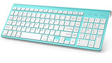 J Wireless Keyboard, 2.4G Slim And Compact Wireless Keyboard With Numeric Keypad For Laptop, Macbook Air, Apple, Computer, Pc-Sliver&White