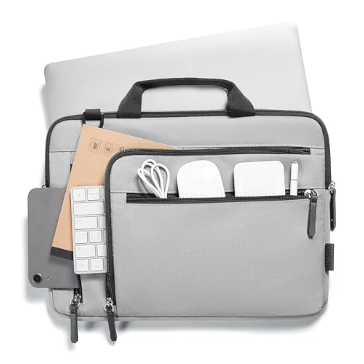 BAGSMART 15-16 Inch Laptop Case Bag, Protective Laptop Sleeve with Multiple Compartments for MacBook Air/Pro 15.6 Inch, Lightweight Water Resistant Laptop Bag for Men Fitted with Dell HP Lenovo, Gray