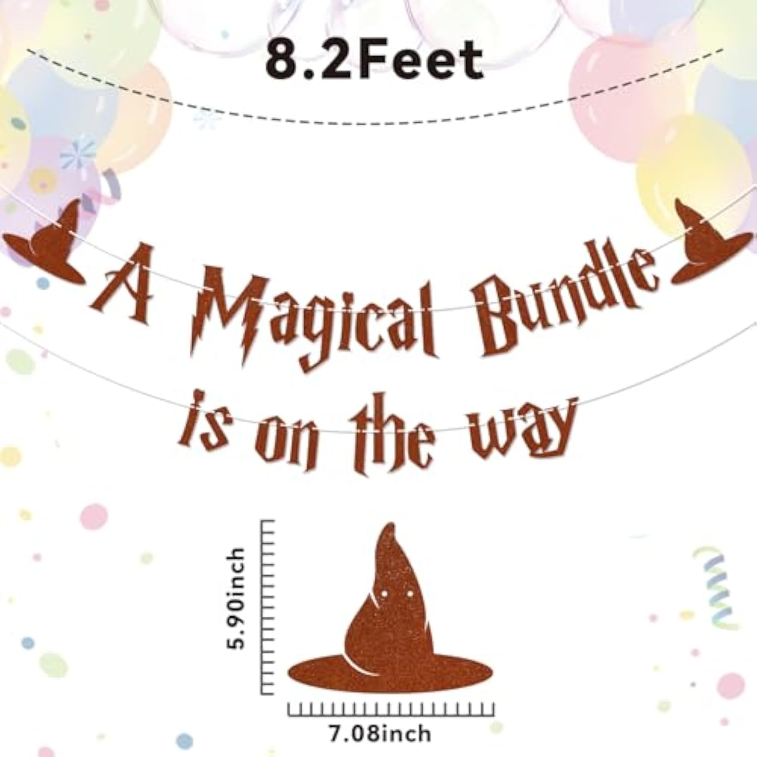 A Magical Bundle Is On the Way Banner – Wizard Theme Baby Shower Decor