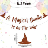 A Magical Bundle Is On the Way Banner – Wizard Theme Baby Shower Decor