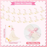 Cute Goose Pink Banner Garland - 2Pcs Cartoon Baby Goose With Pink Bow Tie Hanging Banner Aesthetic Garland For Girl Birthday Baby Shower Gender Reveal Party Decoration Wall Photo Props Supply
