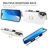 Onetop For Iphone 16 Plus Wallet Case With Card Holder, 360° Rotation Ring Kickstand Rfid Blocking Pu Leather Double Magnetic Clasp Shockproof Cover For Women And Girls 6.7 Inch (White)