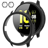 [2Pack] Compatible With Samsung Galaxy Watch Active 2 Screen Protector Case 44Mm, Bumper Full Around Cover For Samsung Galaxy Watch Active 2 44 (Matte Black, 44Mm)