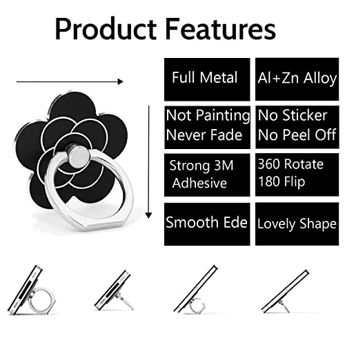 Cell Phone Ring Holder Flower,Fwaytech 360 Rotate Metal Finger Ring Socket Grip Kickstand For Smartphones,4Pack (Flower4)