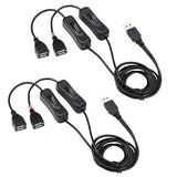 USB Splitter with ON/Off Switch [3.3FT], RIITOP USB 2.0 Extension Male to Fema