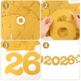 Bye 2025 Hello 2026 Sparkling Gold Happy New Year Banner Decorations